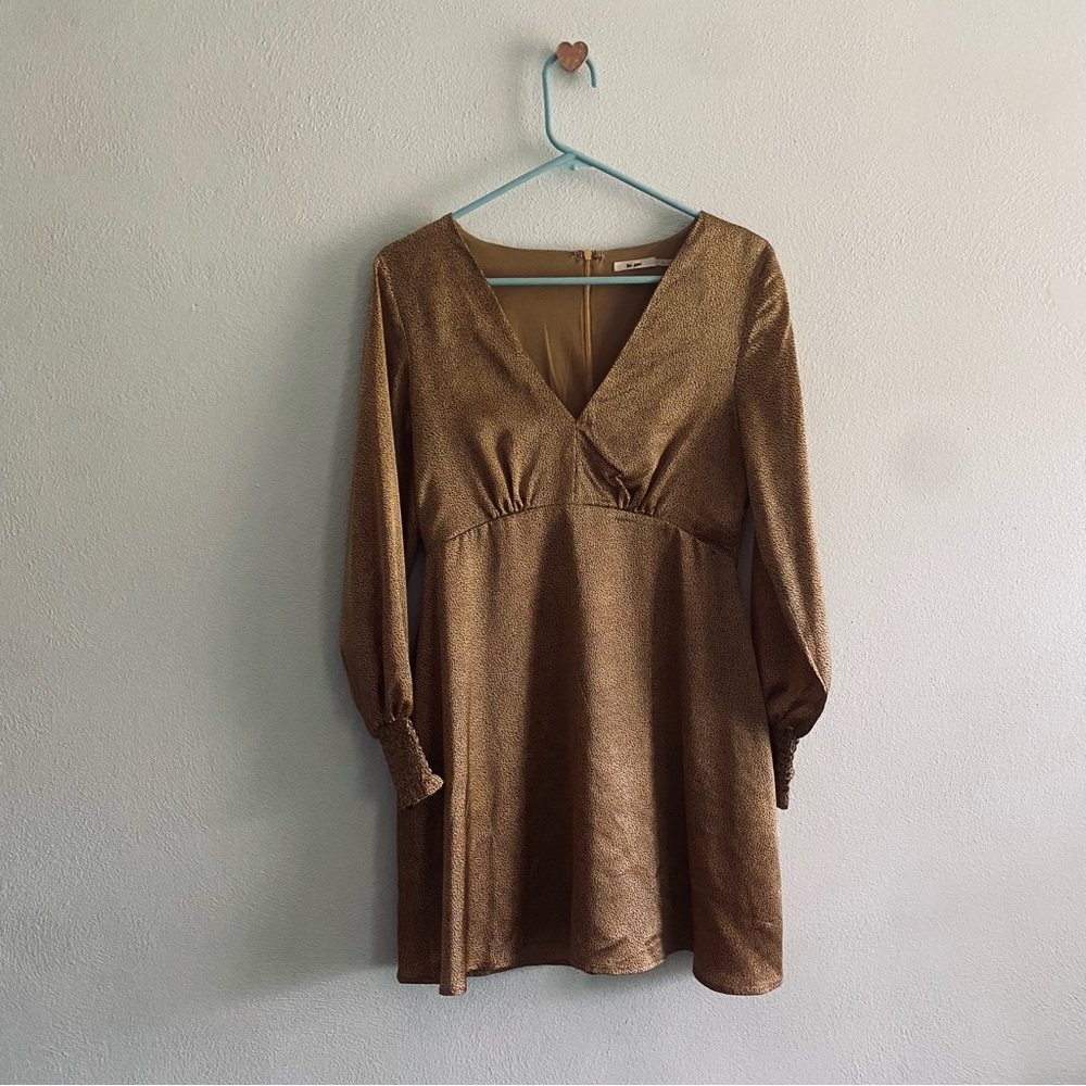 Miami Tan Animal Print V-Neck Dress